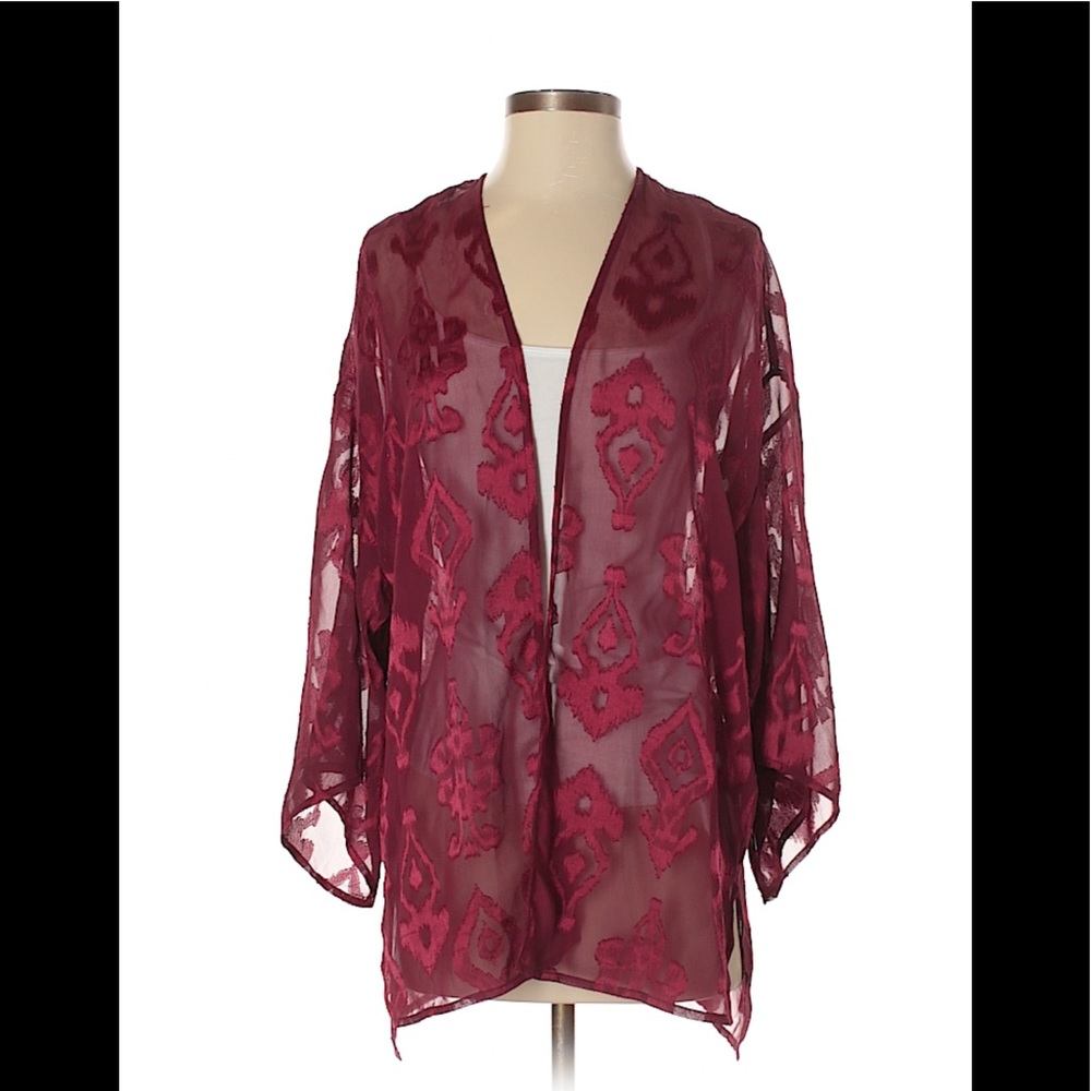 Express Burgundy Cardigan/ Open Kimono One Size
